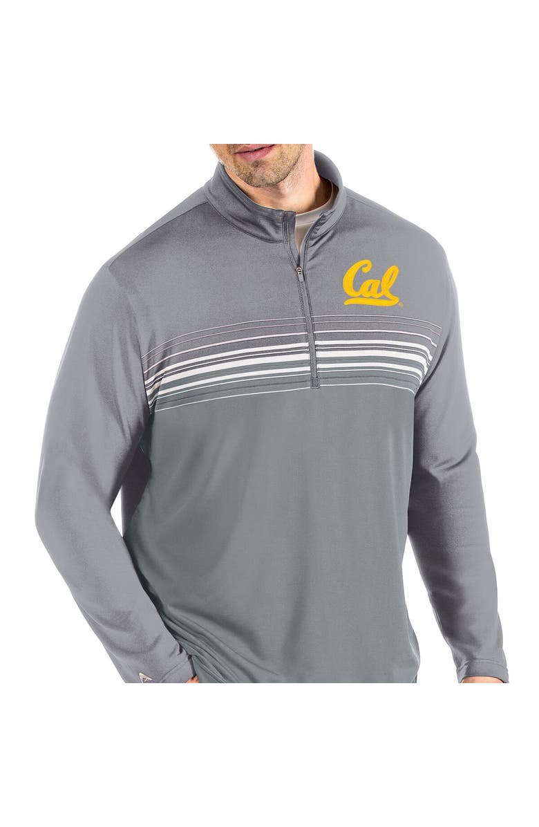 ANTIGUA Men's Antigua Steel/Gray Cal Bears Pace Quarter-Zip Pullover Jacket, Alternate, color, 