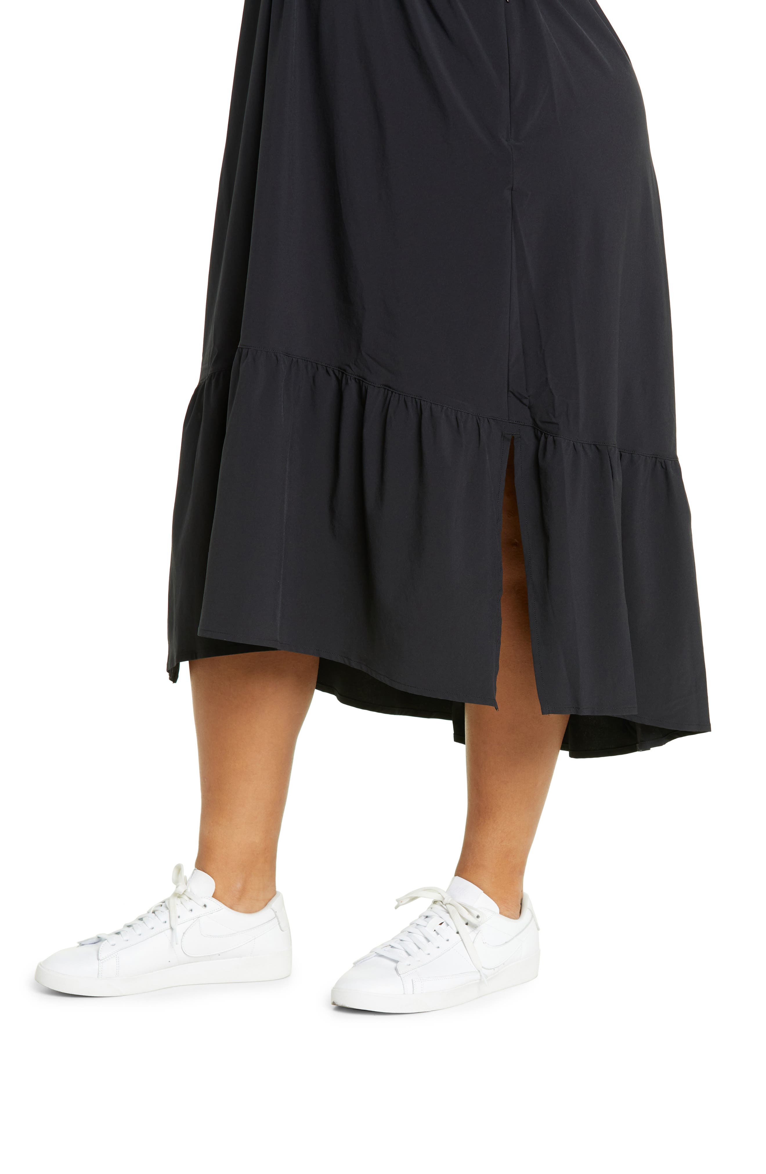 pursuit tiered midi dress Zella Pursuit Tiered Midi Dress In Neutral