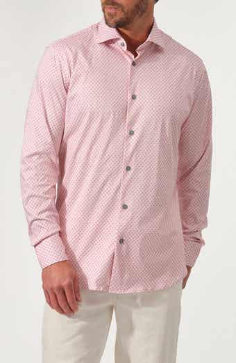 Floral Print Stretch Supima Cotton Button-Up Shirt