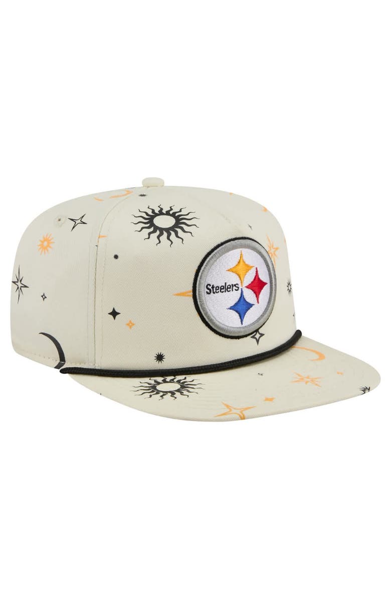 New Era Men's New Era Cream Pittsburgh Steelers Celestial Golfer Adjustable Hat, Alternate, color, 