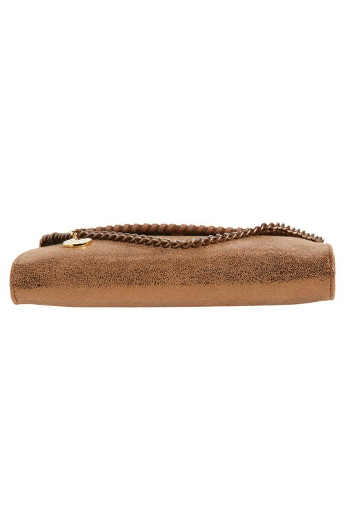 Stella Mccartney Falabella Shiny Dot Faux Leather Wallet On A Chain In Brown