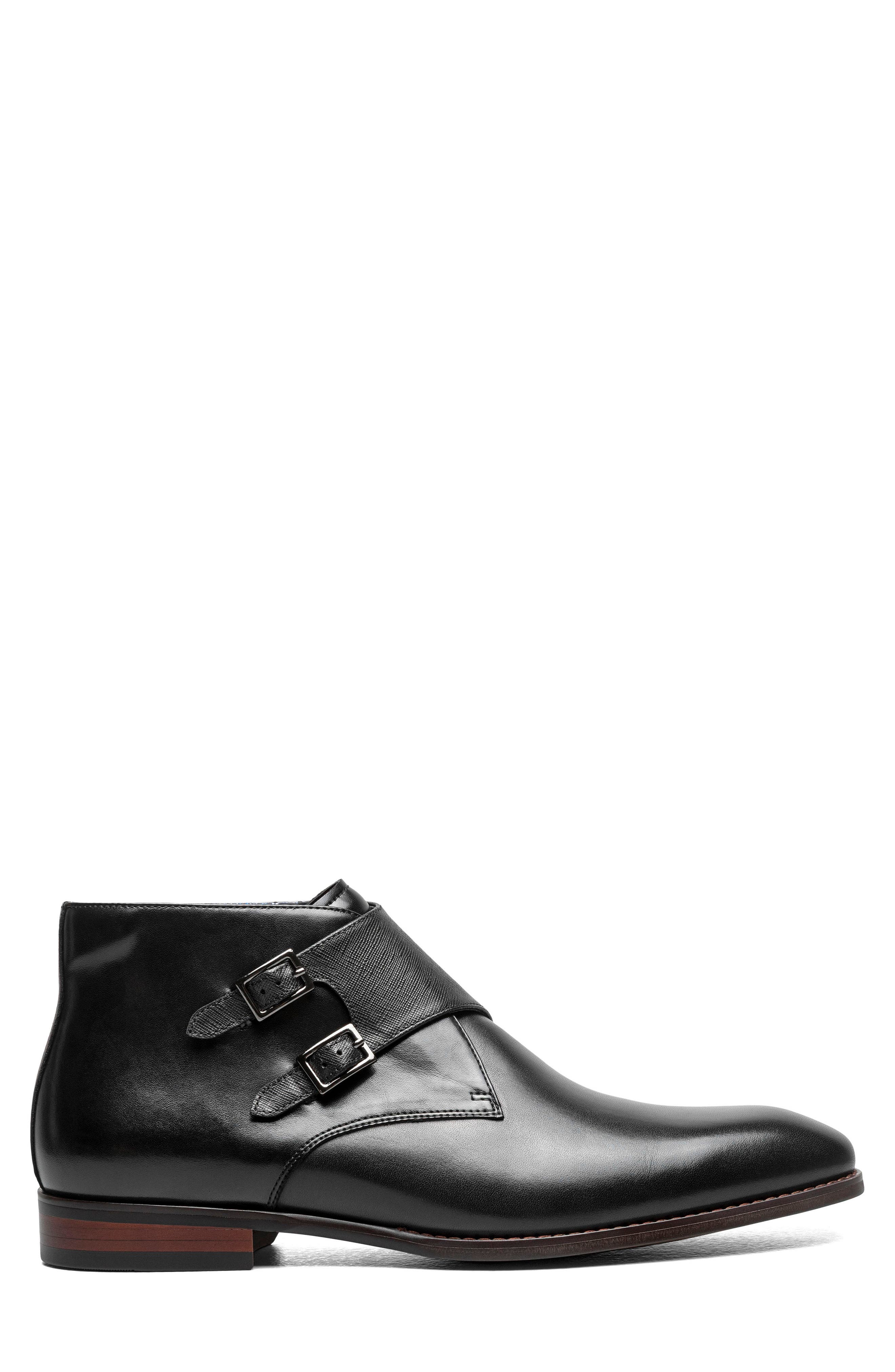 Stacy Adams Kaius Double Monk Strap Boot, Alternate, color, Black