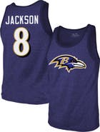 Majestic Threads Men's Majestic Threads Lamar Jackson Purple Baltimore Ravens Tri-Blend Player Name & Number Tank Top