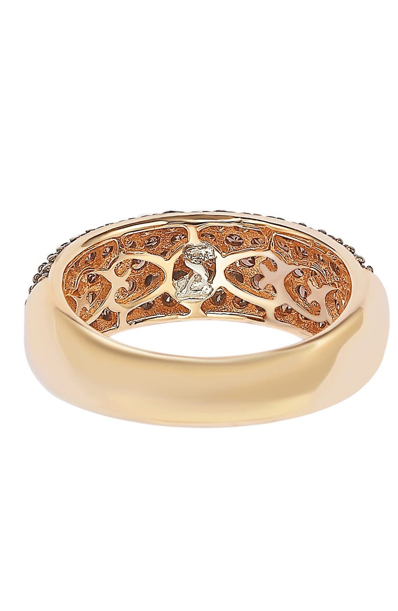 SUZY LEVIAN Rose-Tone Sterling Silver Pave Chocolate CZ Eternity Band Ring, Alternate, color, Brown