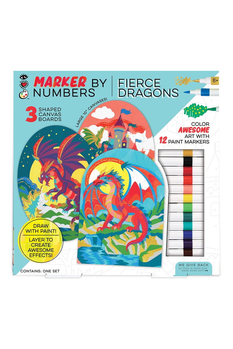 Marker by Number Fierce Dragons Activity Set, Main, color, NO COLOR