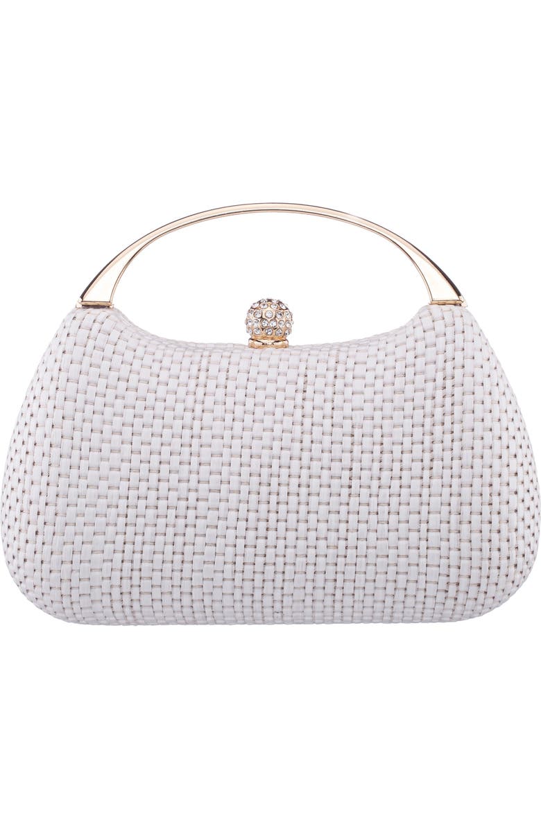 Nina Brando Frame Clutch, Main, color, White