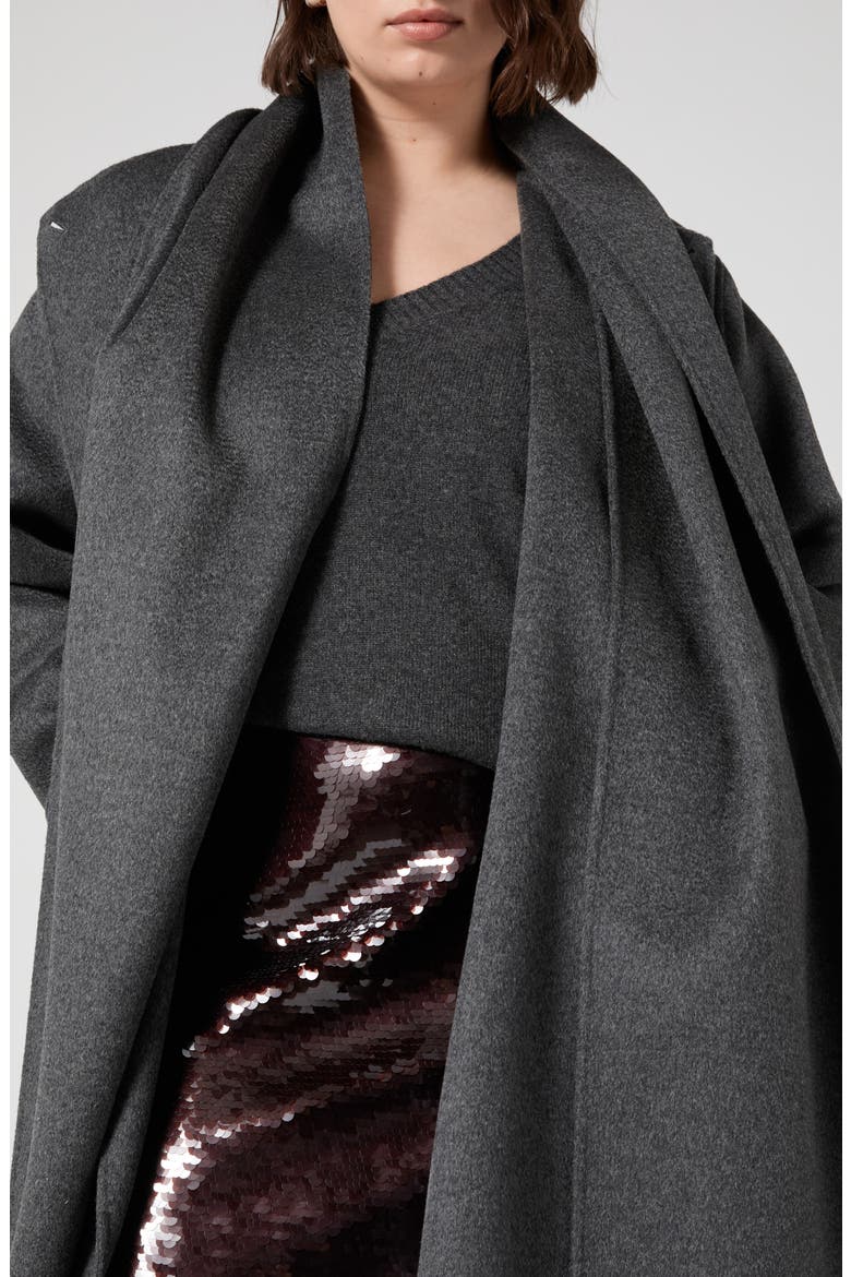 Virgin Wool Coat, Alternate, color, DARK GREY