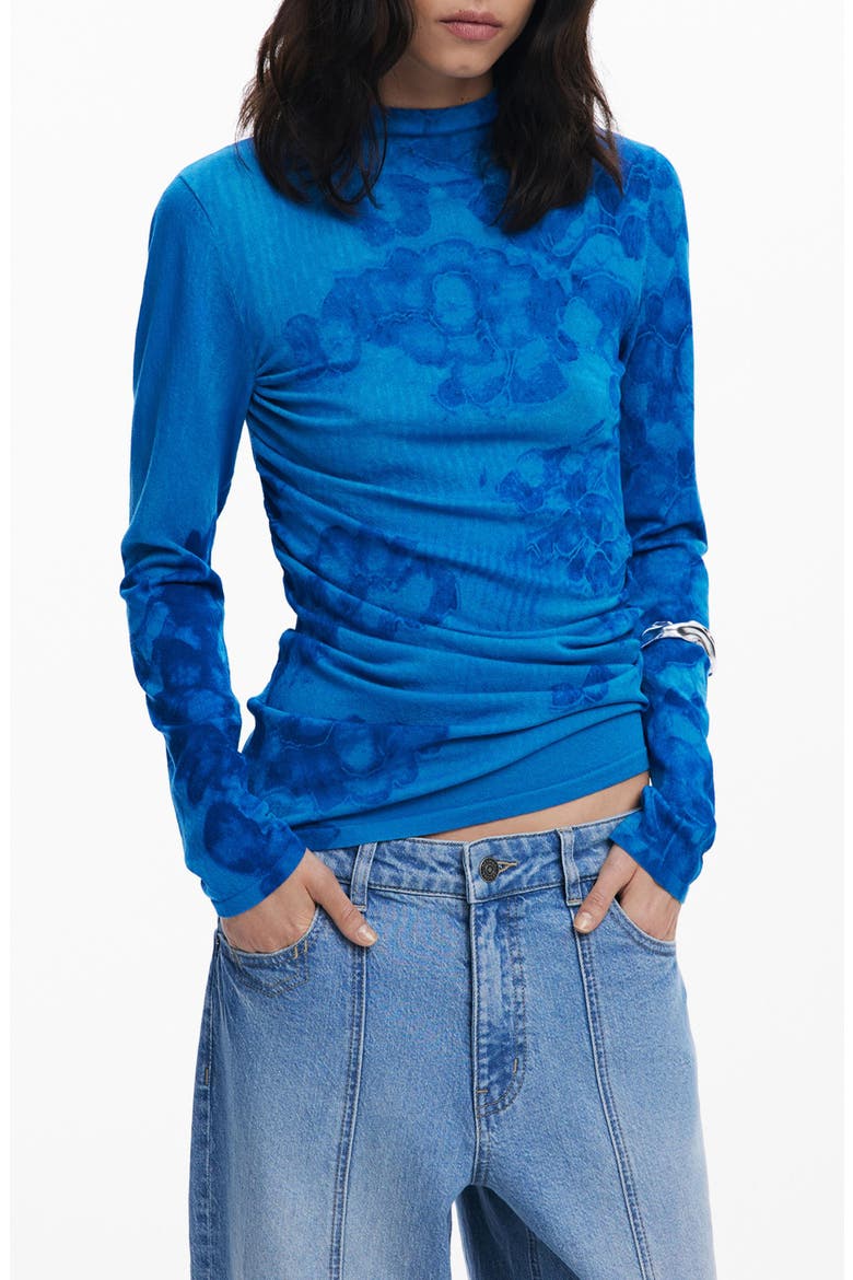 Ottawa Mock Neck Knit Shirt, Main, color, BLUE