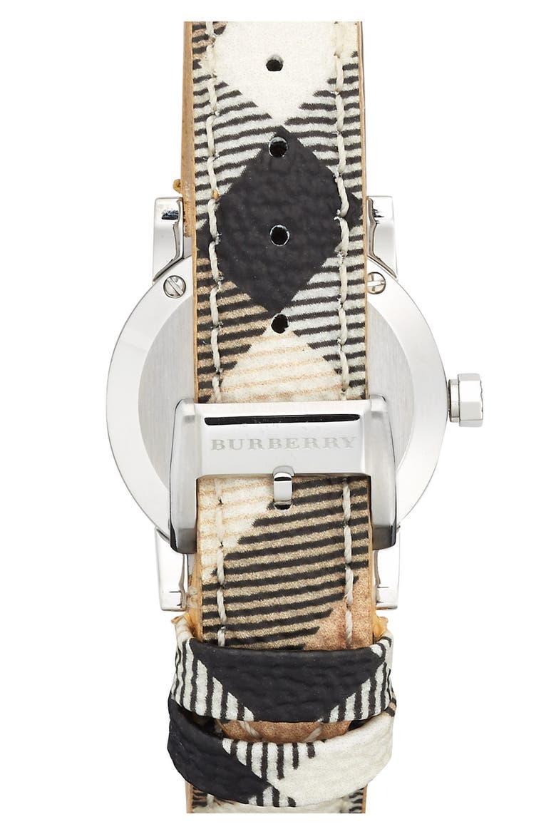 Small Check Strap Watch, 26mm, Alternate, color, HAYMARKET/ SILVER