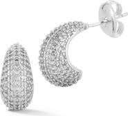 GLAZE JEWELRY Pavé Cubic Zirconia Huggie Hoop Earrings