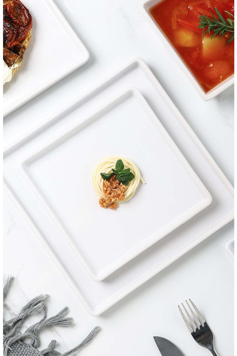 Grace Stoneware 4-Piece Salad Plate Set, Alternate, color, White