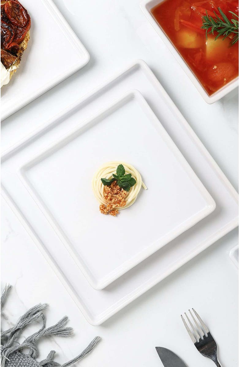 Stone Lain Grace Stoneware 4-Piece Salad Plate Set, Alternate, color, White