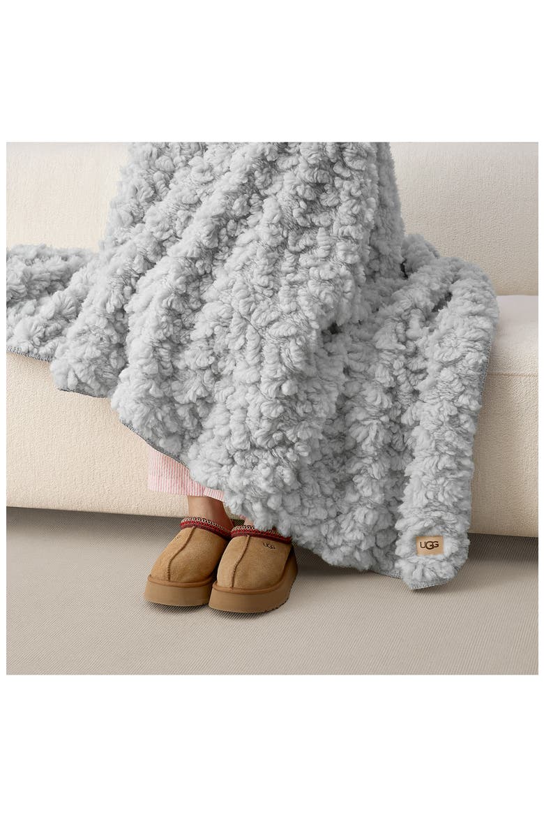 Shira Fleece Throw Blanket, Alternate, color, STONE