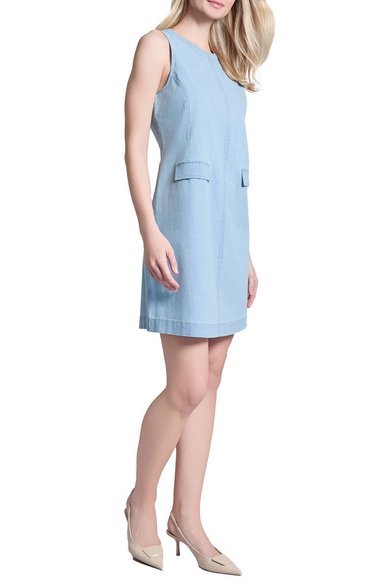 Jones New York Sleeveless Denim Shift Dress, Alternate, color, 