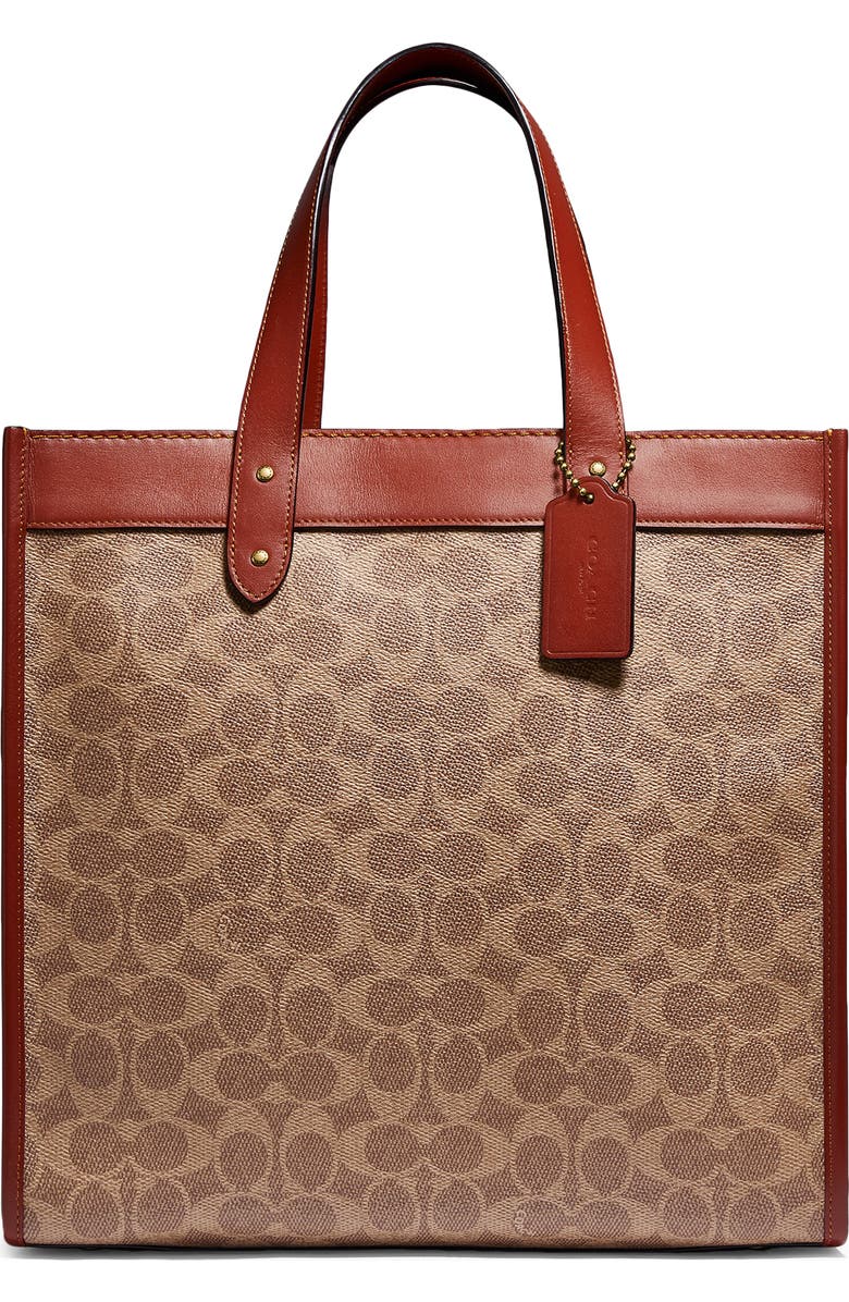 COACH Horse & Carriage Signature Coated Canvas Tote, Alternate, color,