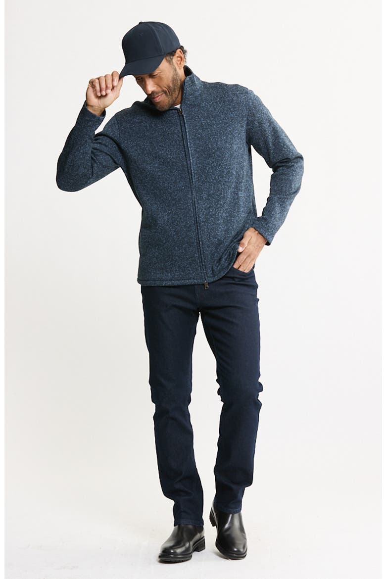 Stretch Sweater Fleece Full Zip Jacket, Alternate, color, BLUE FLEECE