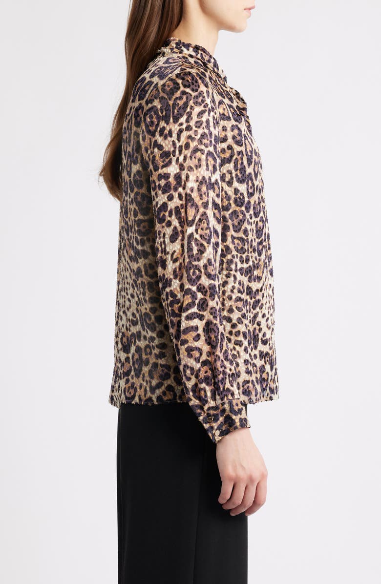 Elie Tahari The Minnie Leopard Print Top, Alternate, color, Imperial Leopard Brown