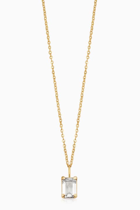 14K Gold Date Me Birthstone Pendant Necklace