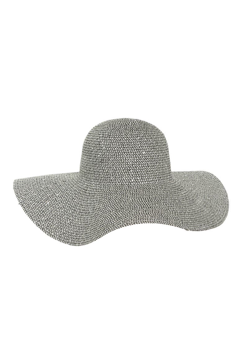 Marled Sequin Straw Hat, Alternate, color, BLACK