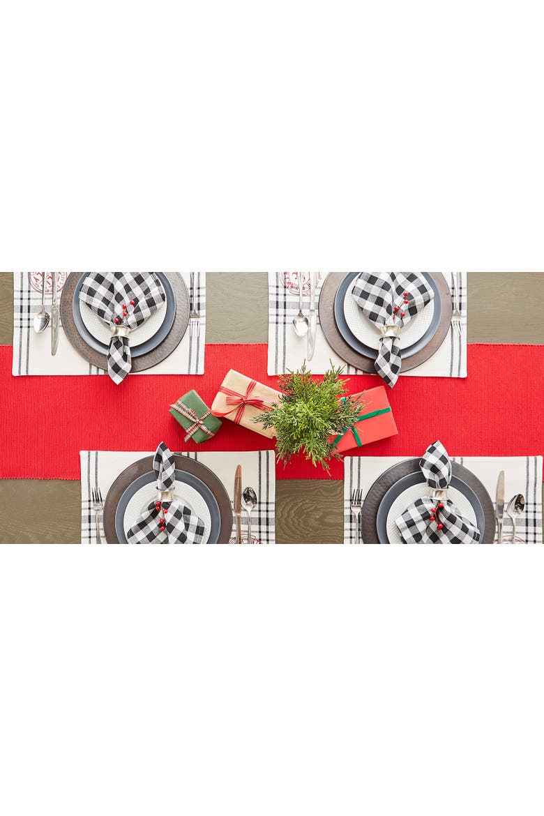 Tango Red Ribbed Table Runner, Alternate, color, Tango Red