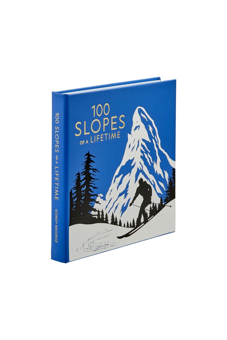 100 Slopes of a Lifetime The World's Ultimate Ski and Snowboard Destinations Leather Edition, Main, color, Blue
