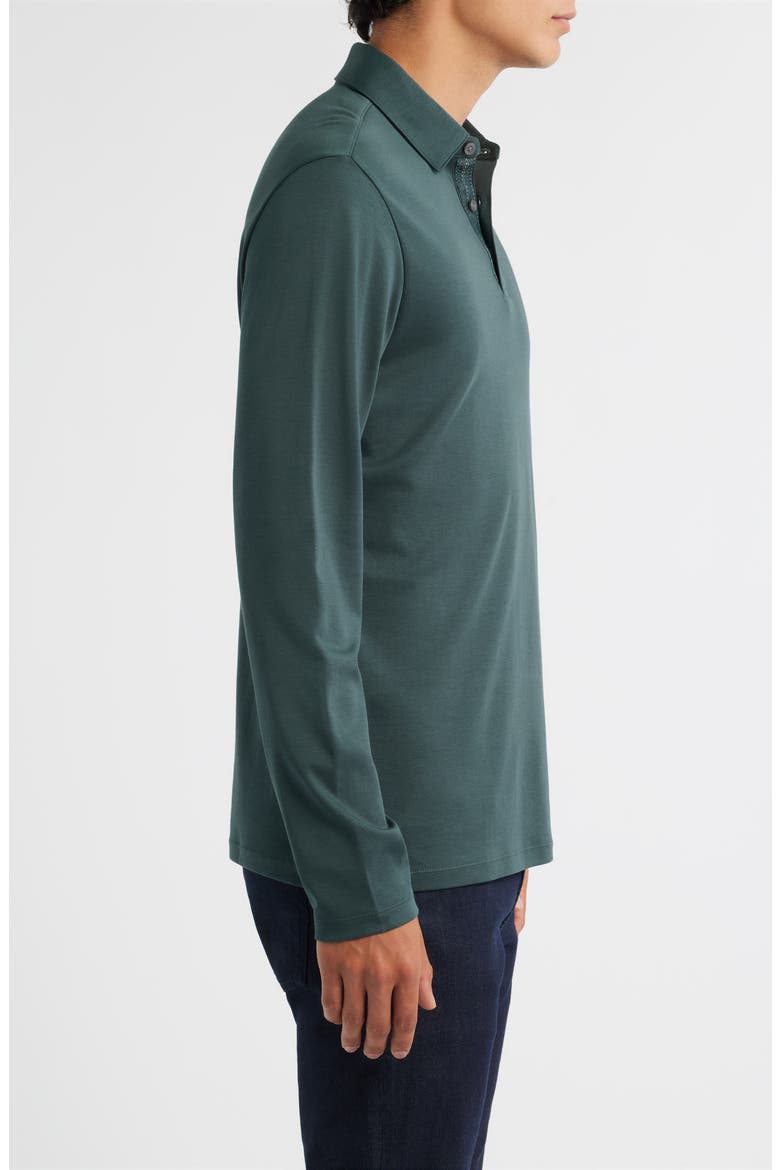 Georgia Long Sleeve Pima Cotton Polo, Alternate, color, DEEP GREEN