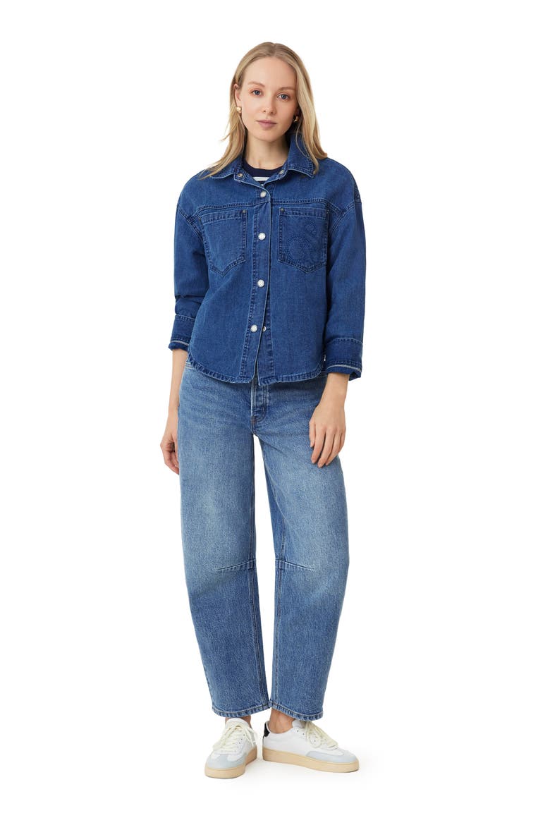 Denim Utility Shacket, Alternate, color, ROYAL BLUE