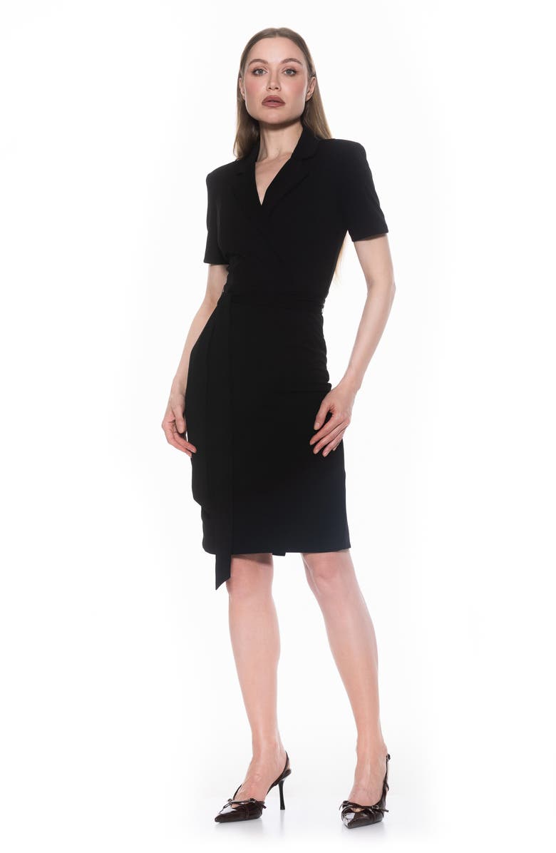 Alexia Admor Lynne Belted Sheath Dress, Alternate, color, Black