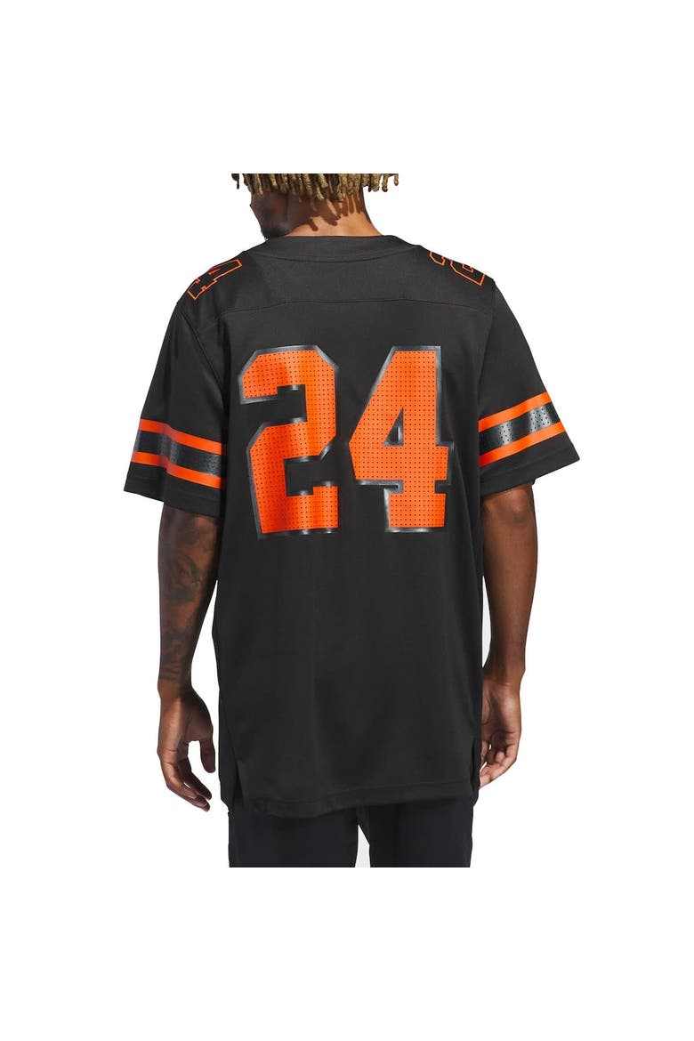 Men's adidas #24 Black Miami Hurricanes Premier Strategy Jersey, Alternate, color, Black