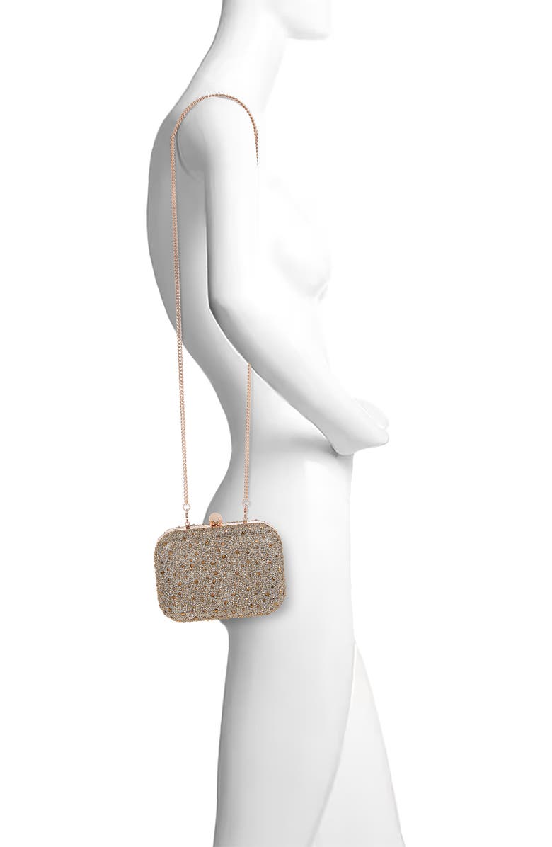 Jewel Badgley Mischka Celest Crystal Mini Minaudiere Clutch, Alternate, color, Gold