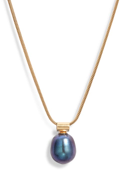 Set & Stones Nathalie Freshwater Pearl Pendant Necklace In Gold/peacock