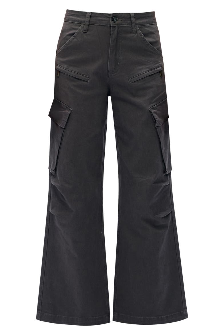 Fann High Waist Wide Leg Cargo Jeans, Alternate, color, GRAY