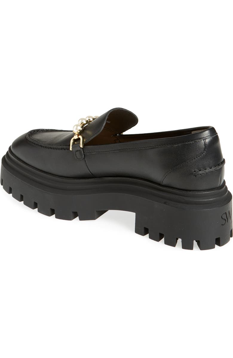 Stuart Weitzman Perla Imitation Pearl Lug Sole Loafer, Alternate, color,