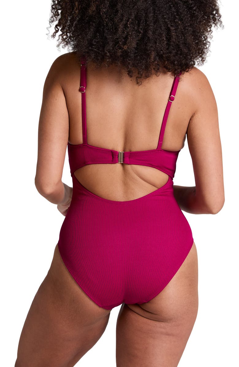 Hunkemöller Crinkle Ring Bathingsuit, Alternate, color, Beaujolais