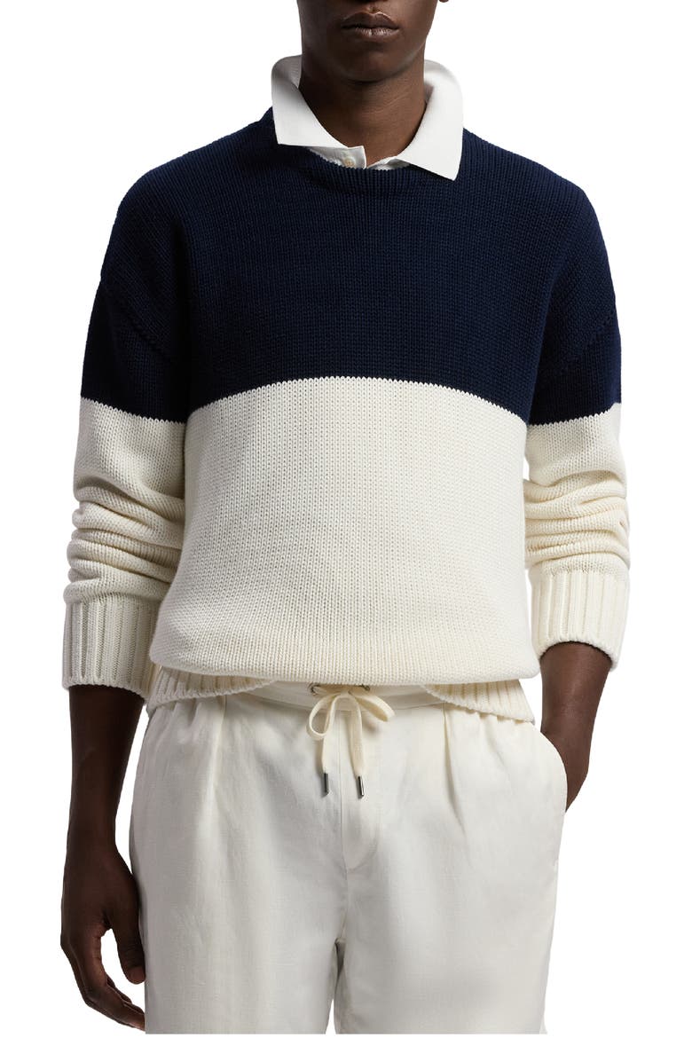 Relaxed Fit Color-Blocked Sweater, Main, color, CLASSIC CHAIRMAN NAVY