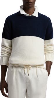 Ralph Lauren Purple Label Relaxed Fit Color-Blocked Sweater