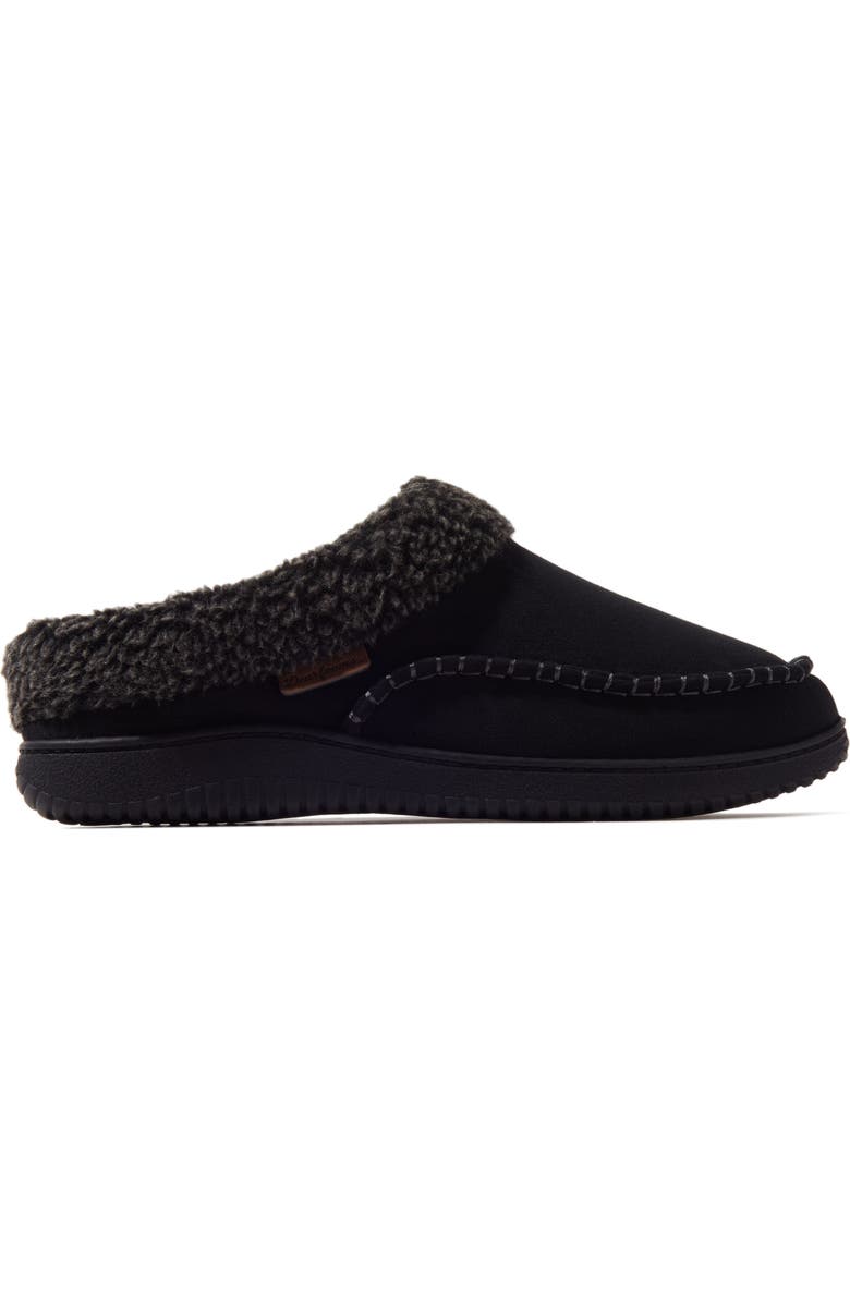 DEARFOAMS Marshall Microsuede Moccasin Toe Clog Slipper, Alternate, color, Black
