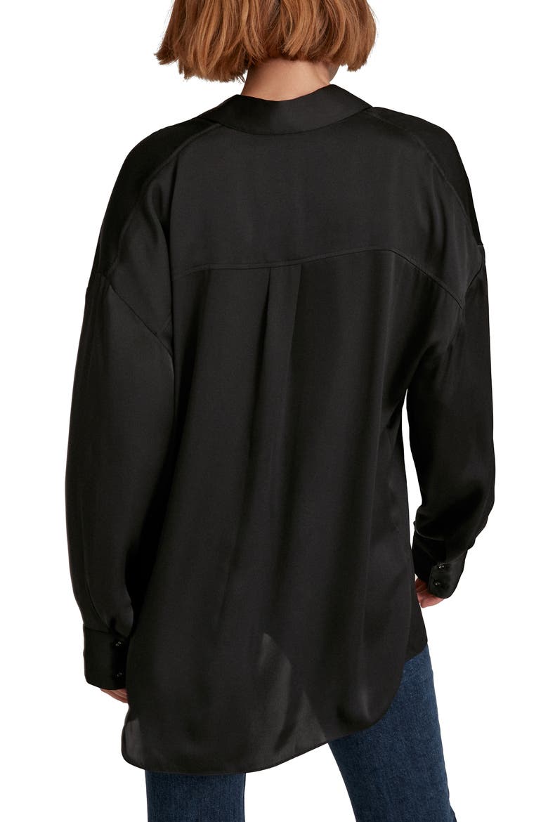 The Smooth Ex-Boyfriend Satin Shirt, Alternate, color, BLACK