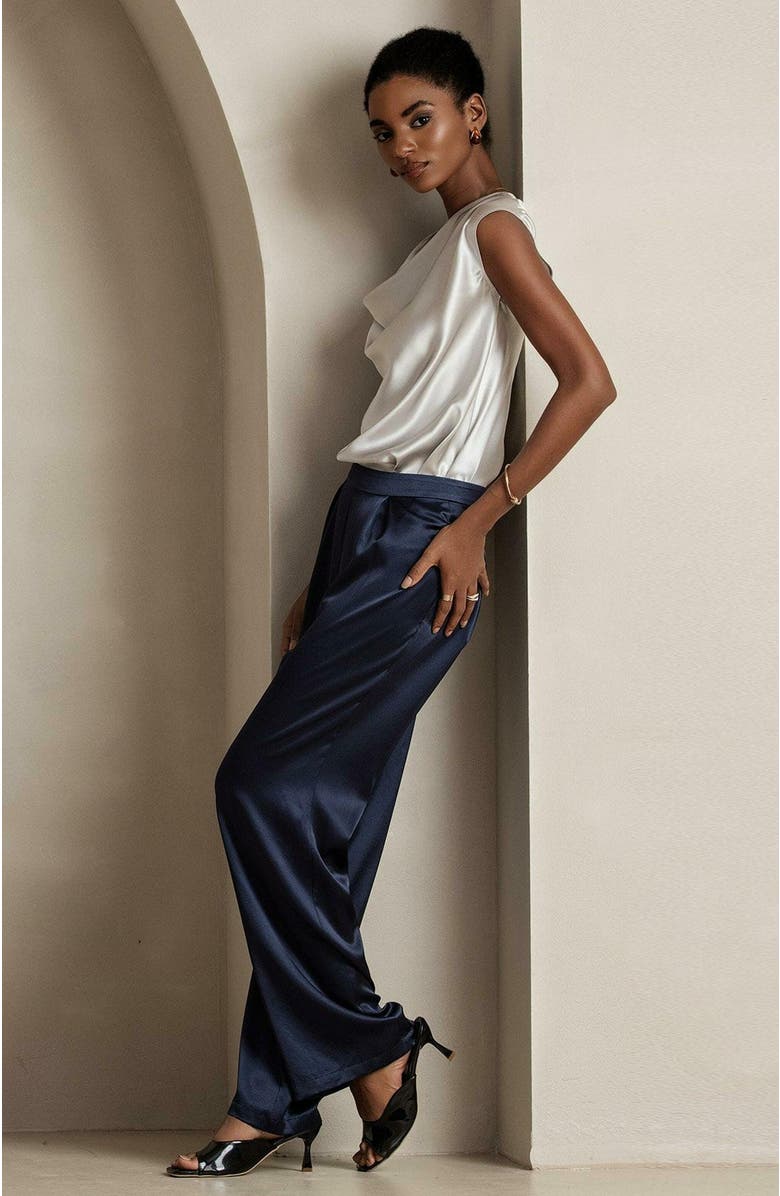 SILKSILKY 19Momme Silk Cowl Neck Sleeveless Top, Alternate, color, 