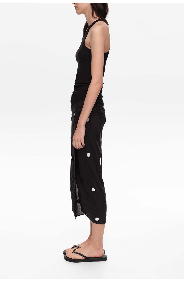 Bimba y Lola Mirrored Sarong Midi Skirt, Alternate, color, Black