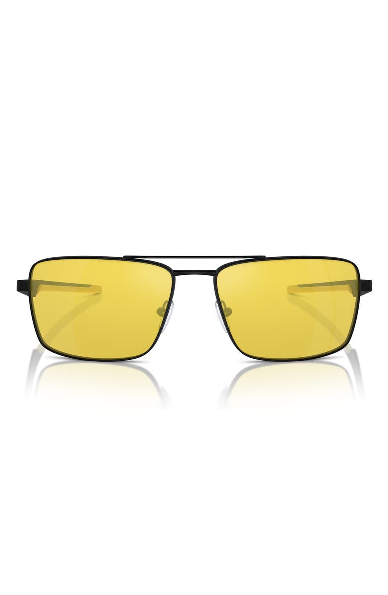 Scuderia Ferrari 60mm Rectangular Aviator Sunglasses, Main, color, Yellow