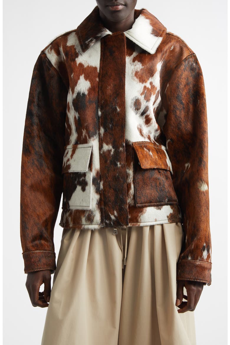 The Blaine Genuine Calf Hair Jacket, Main, color, NATURAL COW HIDE