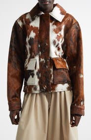 Brandon Maxwell The Blaine Genuine Calf Hair Jacket