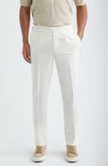 Jack Victor Parma Pleated Linen & Cotton Stretch Twill Dress Pants