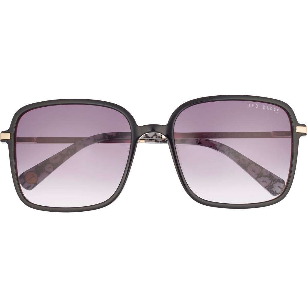 Ted Baker 57mm Gradient Square Sunglasses In Black