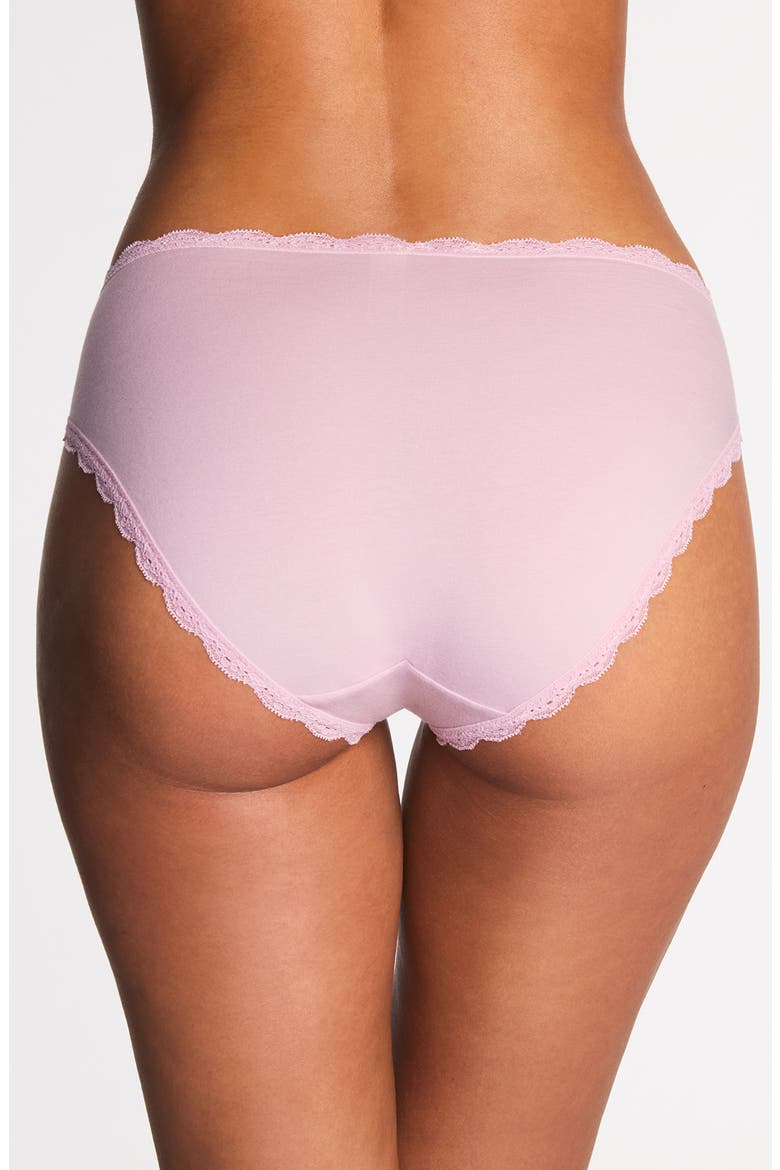 Inspired Eyelet Trim High Cut Briefs, Alternate, color, DUSK PINK