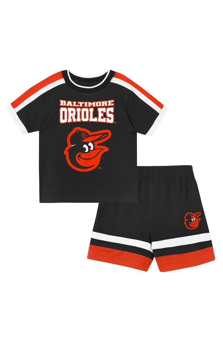 Outerstuff Toddler Outerstuff Black Baltimore Orioles Ground Ball T-Shirt & Shorts Set, Main, color, Black