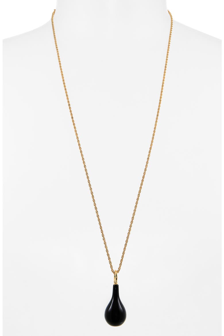 Medium Onyx Drop Necklace, Alternate, color, BLACK/ GOLD