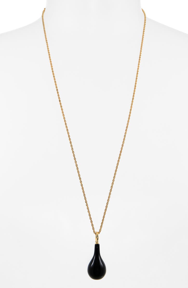 TOTEME Medium Onyx Drop Necklace, Alternate, color, Black/ Gold