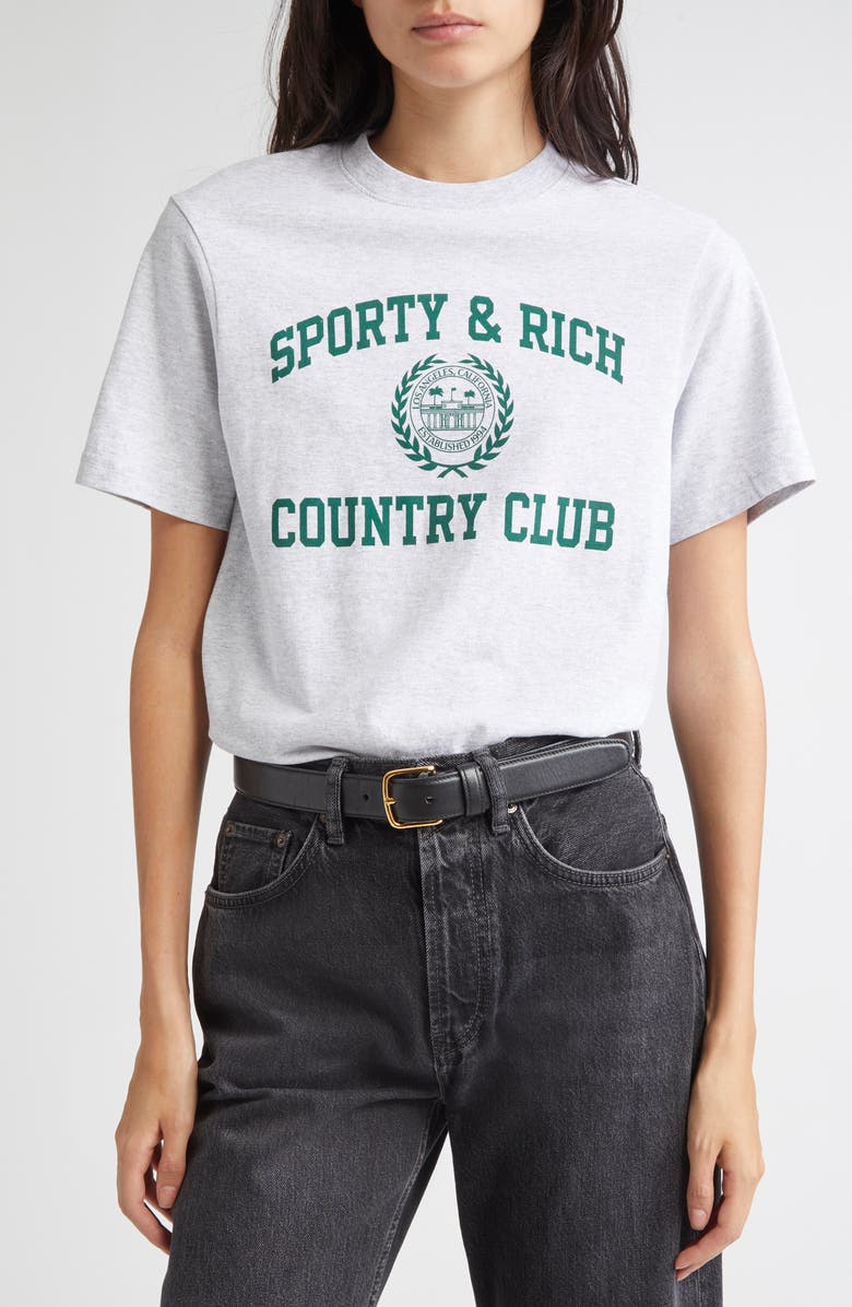 Sporty & Rich Varsity Crest Graphic T-Shirt, Main, color,